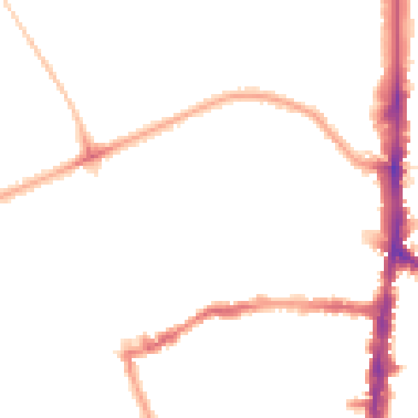Night-time road noise heatmap for N16 0AF