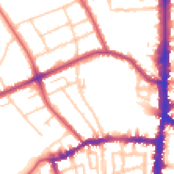 Daytime road noise heatmap for N16 0AG