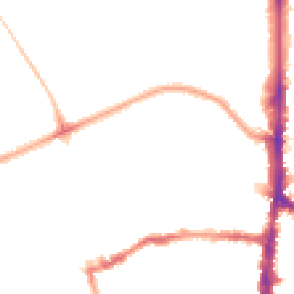Night-time road noise heatmap for N16 0AG