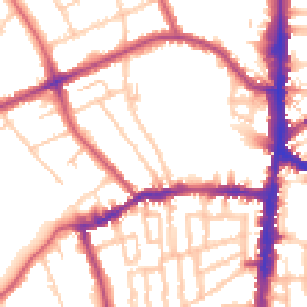 Daytime road noise heatmap for N16 0AH