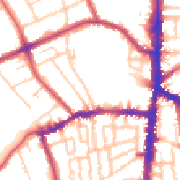 Daytime road noise heatmap for N16 0AJ