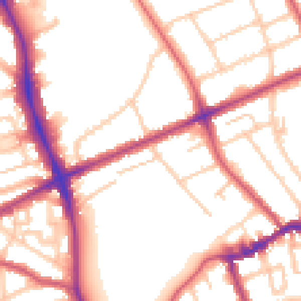 Daytime road noise heatmap for N16 0AN