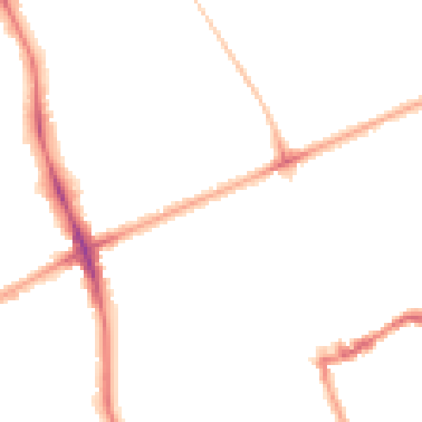 Night-time road noise heatmap for N16 0AN