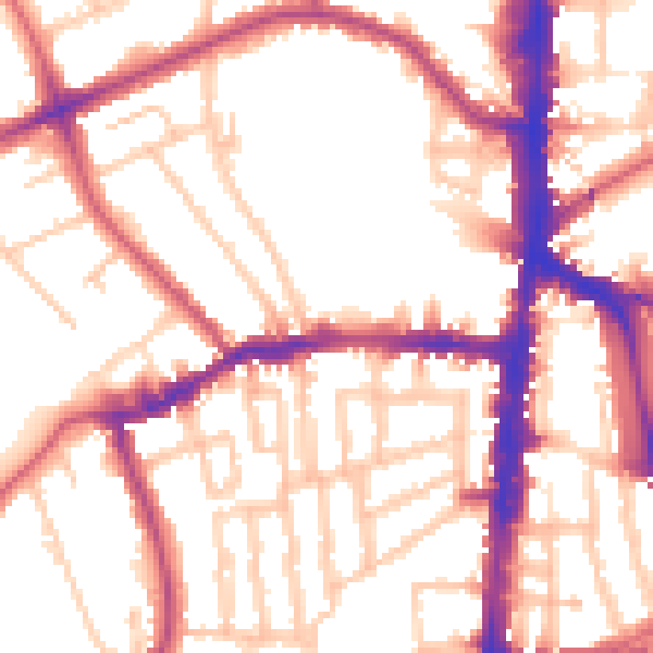 Daytime road noise heatmap for N16 0AP