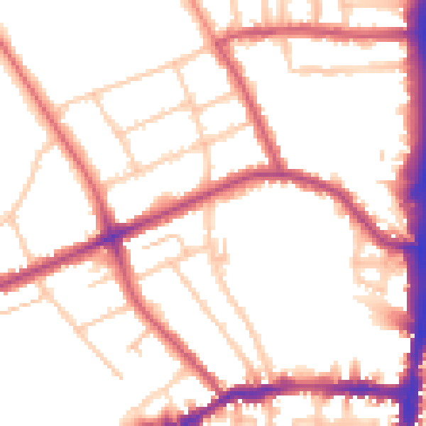 Daytime road noise heatmap for N16 0AQ