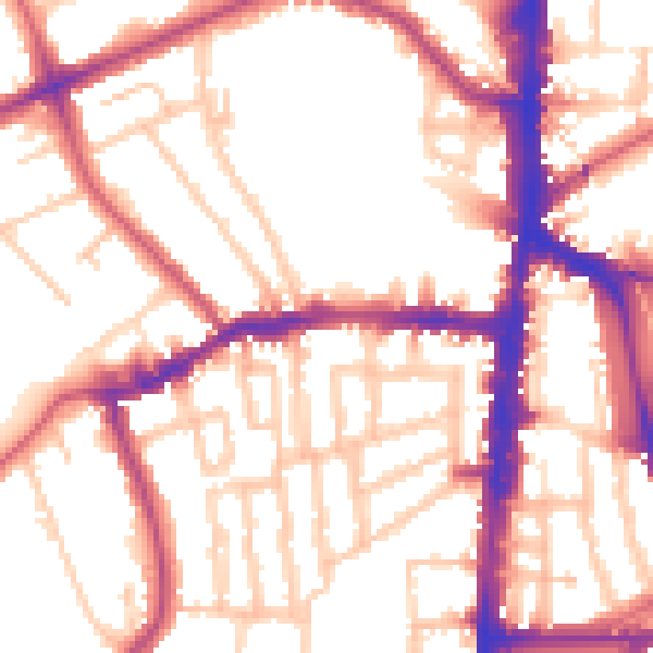 Daytime road noise heatmap for N16 0AS