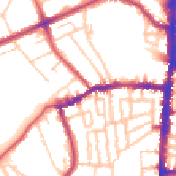 Daytime road noise heatmap for N16 0AT