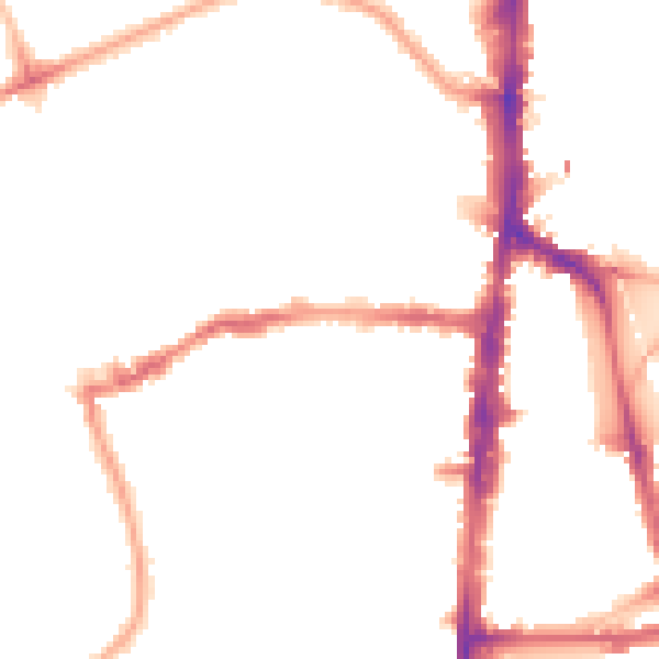 Night-time road noise heatmap for N16 0AY