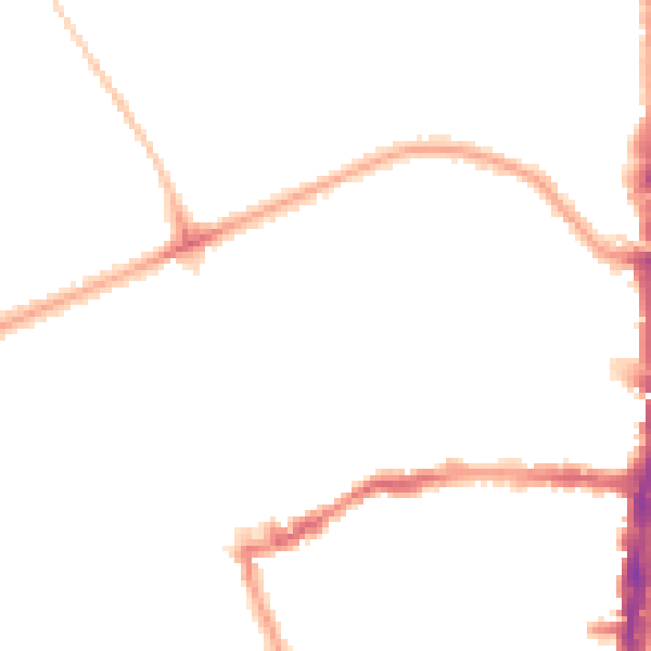 Night-time road noise heatmap for N16 0BB