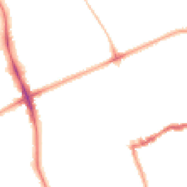 Night-time road noise heatmap for N16 0BF