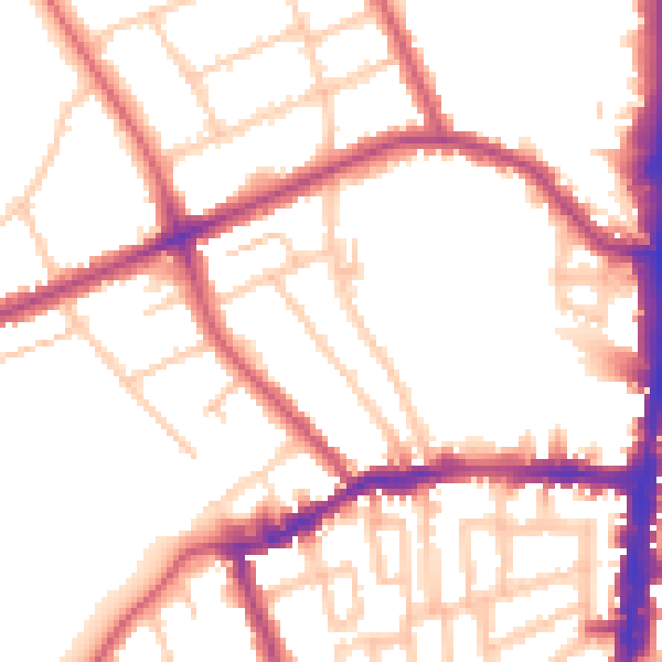 Daytime road noise heatmap for N16 0BG