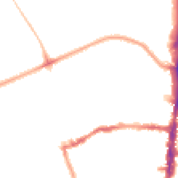 Night-time road noise heatmap for N16 0BG