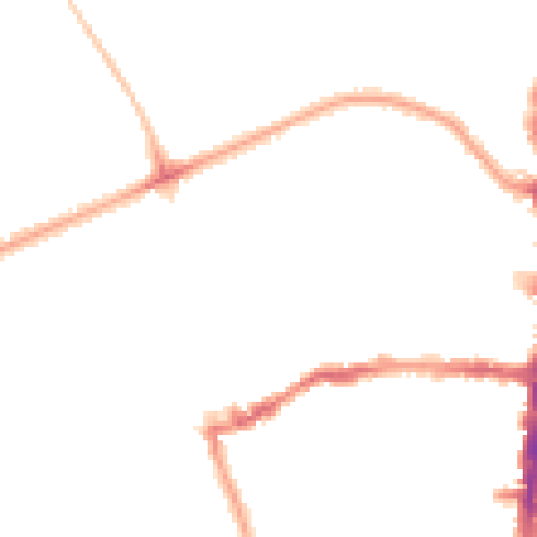 Night-time road noise heatmap for N16 0BH