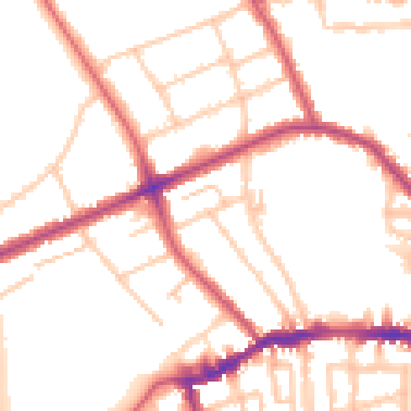 Daytime road noise heatmap for N16 0BL