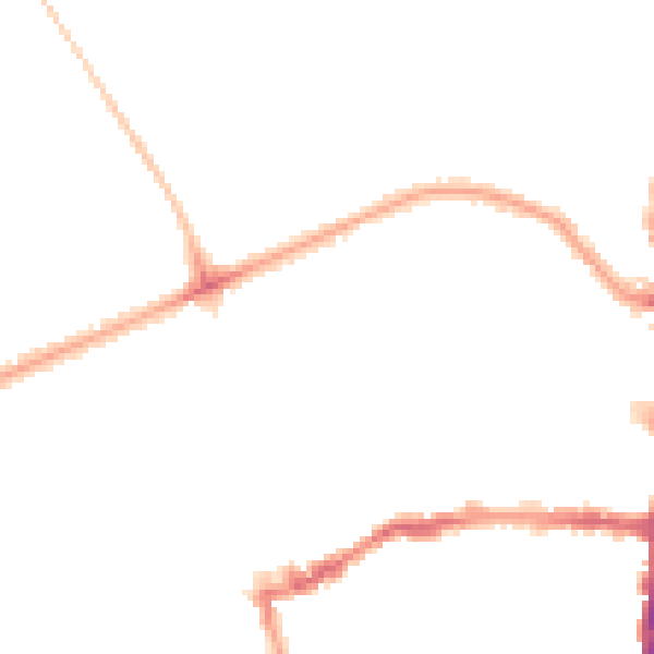Night-time road noise heatmap for N16 0BT