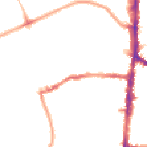 Night-time road noise heatmap for N16 0BU