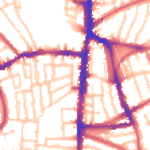 Daytime road noise heatmap for N16 0DA