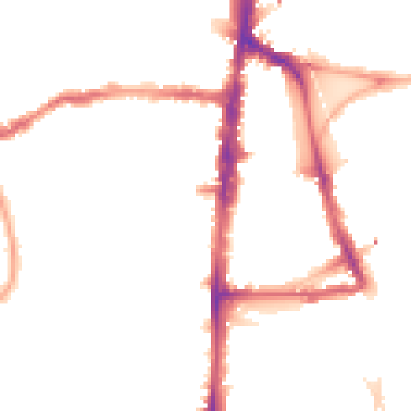 Night-time road noise heatmap for N16 0DB