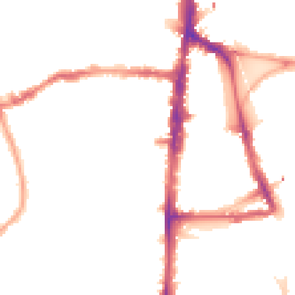 Night-time road noise heatmap for N16 0DD