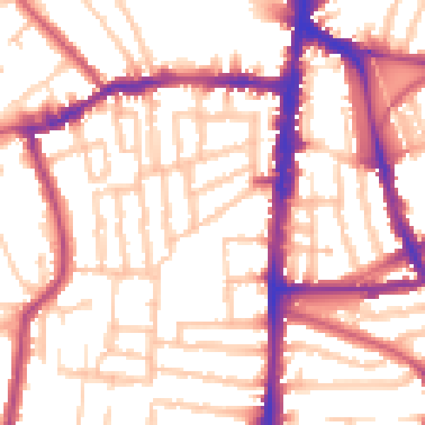 Daytime road noise heatmap for N16 0DJ