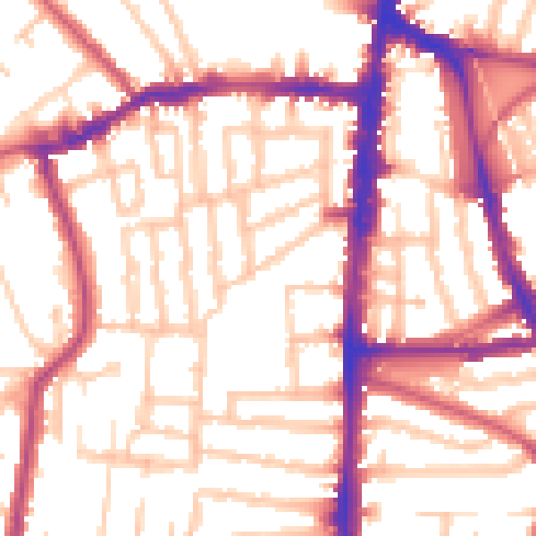 Daytime road noise heatmap for N16 0DL