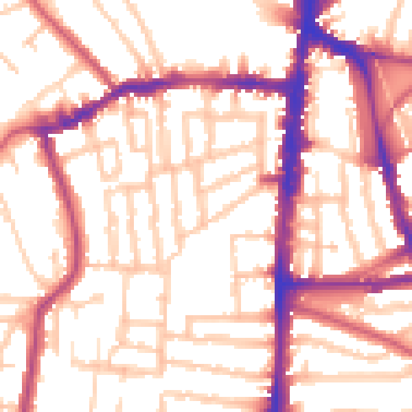 Daytime road noise heatmap for N16 0DP