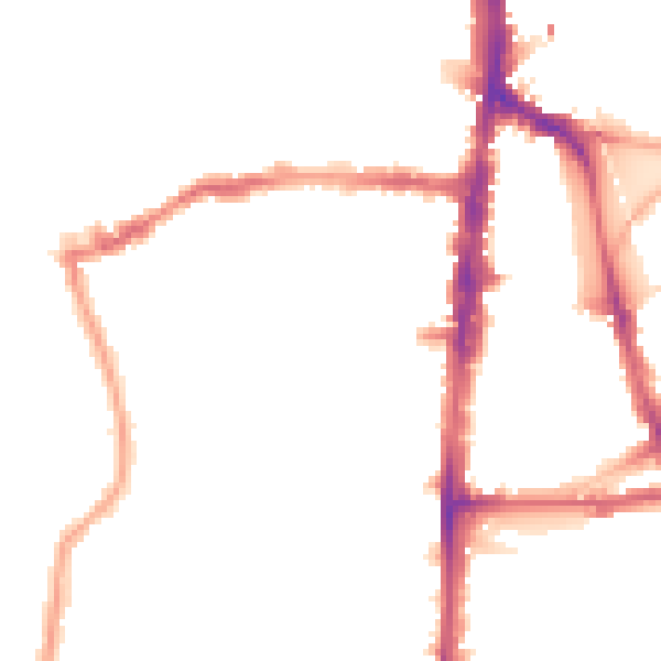 Night-time road noise heatmap for N16 0DS