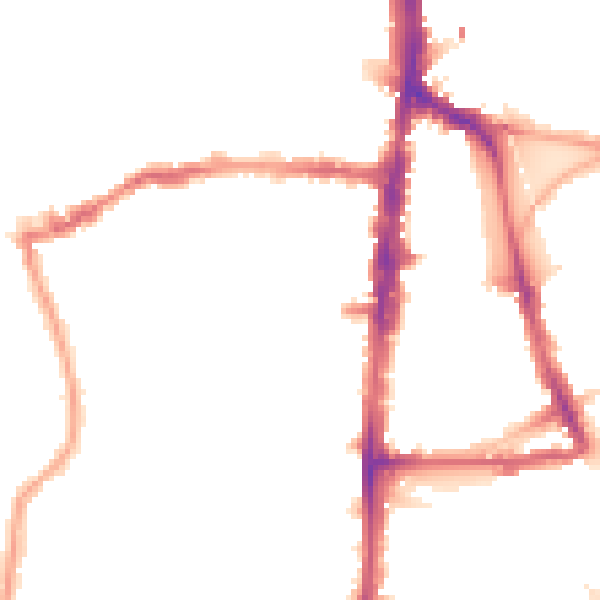 Night-time road noise heatmap for N16 0DT