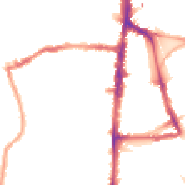 Night-time road noise heatmap for N16 0DU