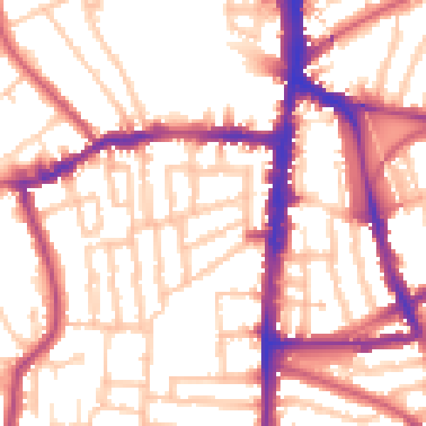 Daytime road noise heatmap for N16 0EA