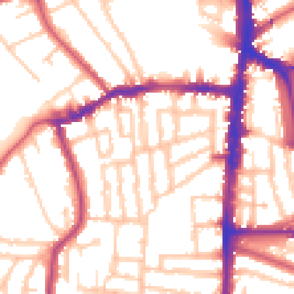 Daytime road noise heatmap for N16 0ED