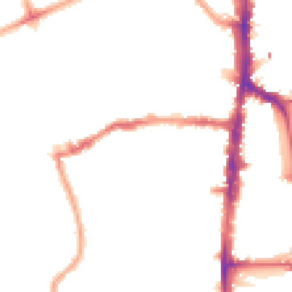 Night-time road noise heatmap for N16 0EG