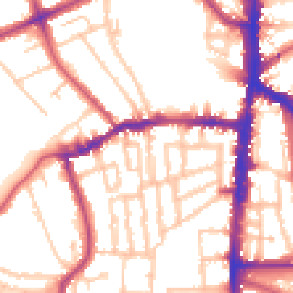 Daytime road noise heatmap for N16 0EL