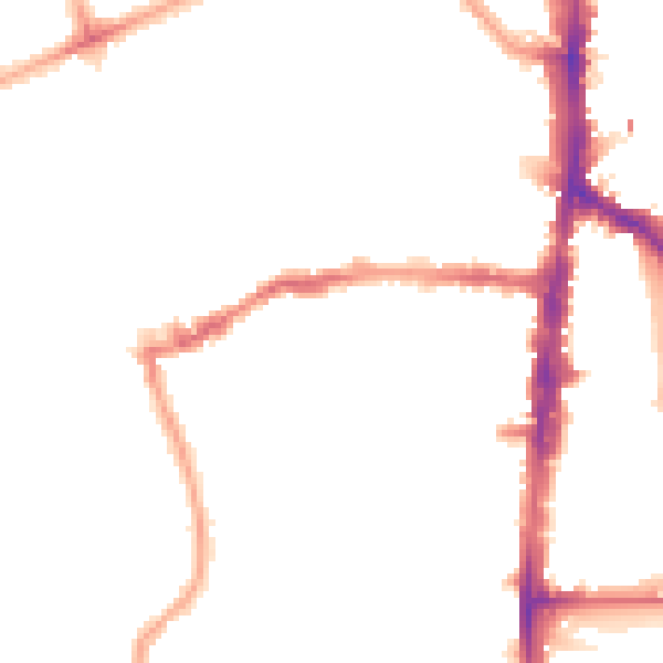 Night-time road noise heatmap for N16 0EL