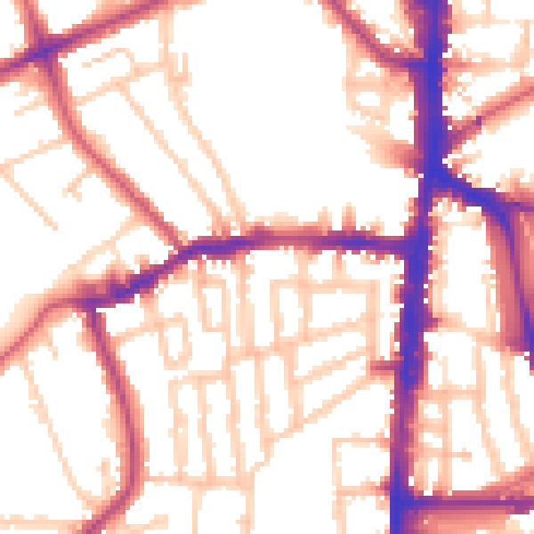 Daytime road noise heatmap for N16 0EN
