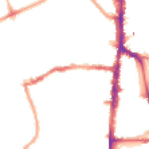 Night-time road noise heatmap for N16 0EN