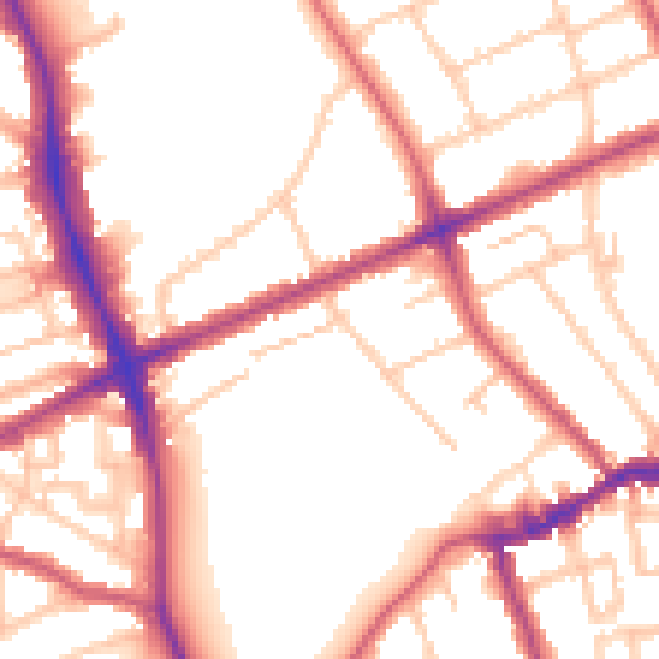 Daytime road noise heatmap for N16 0HL