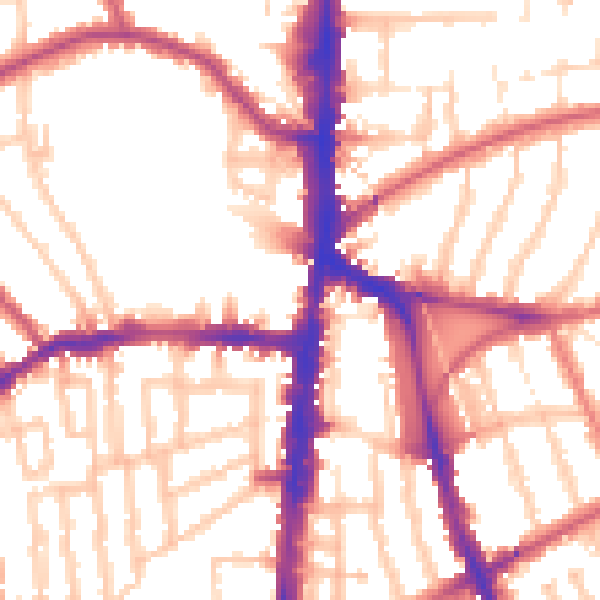 Daytime road noise heatmap for N16 0LH