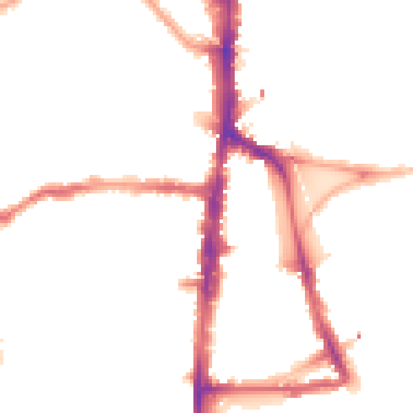 Night-time road noise heatmap for N16 0NF