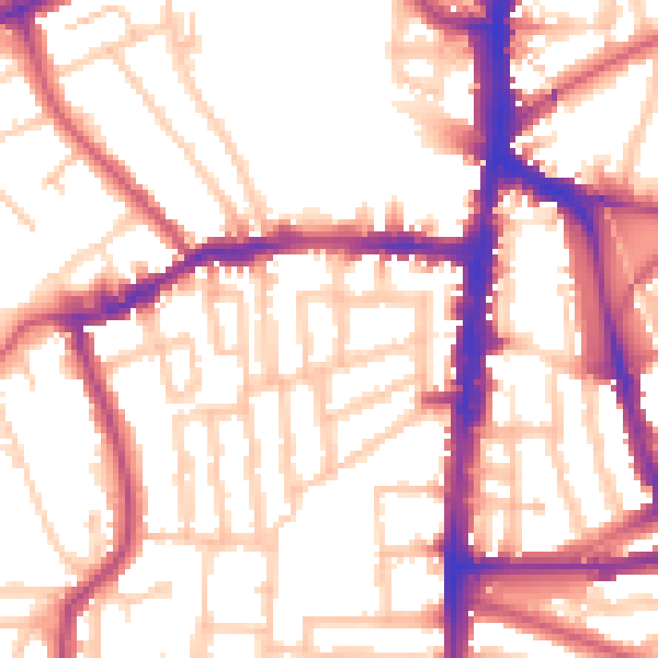 Daytime road noise heatmap for N16 0NP