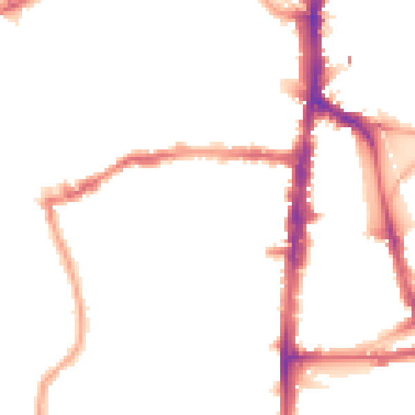 Night-time road noise heatmap for N16 0NP