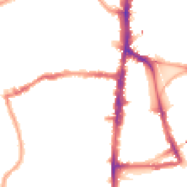 Night-time road noise heatmap for N16 0NR