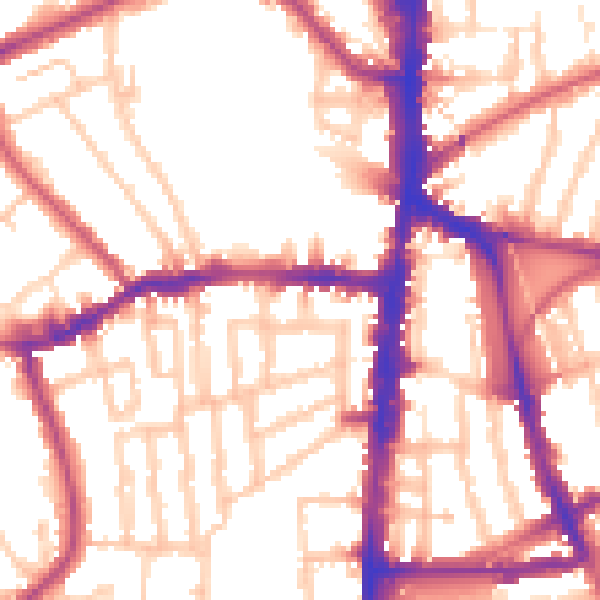 Daytime road noise heatmap for N16 0NU