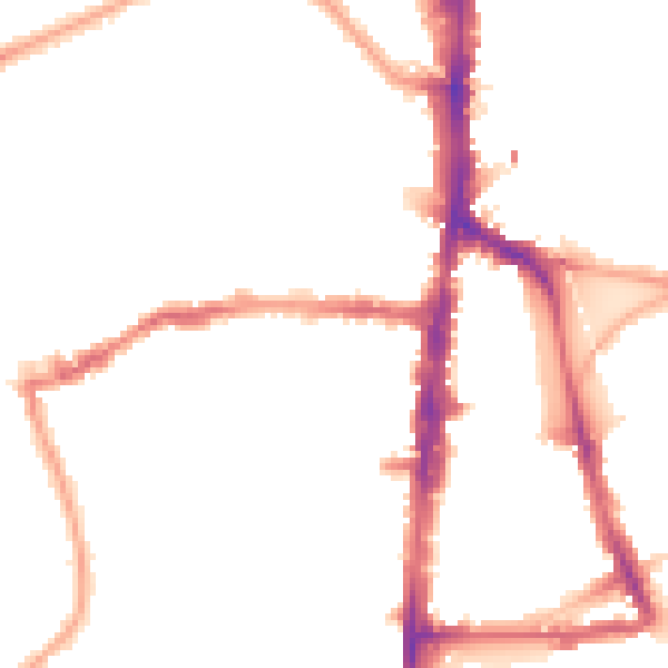 Night-time road noise heatmap for N16 0NU