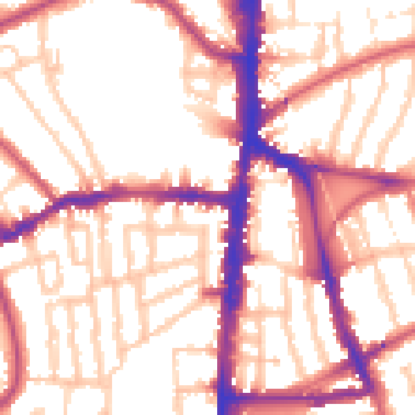 Daytime road noise heatmap for N16 0NX