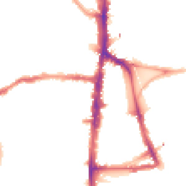 Night-time road noise heatmap for N16 0NY