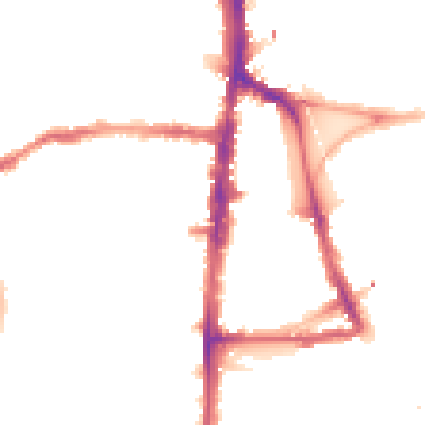 Night-time road noise heatmap for N16 0PH