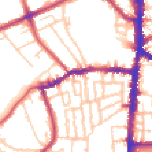 Daytime road noise heatmap for N16 0RA
