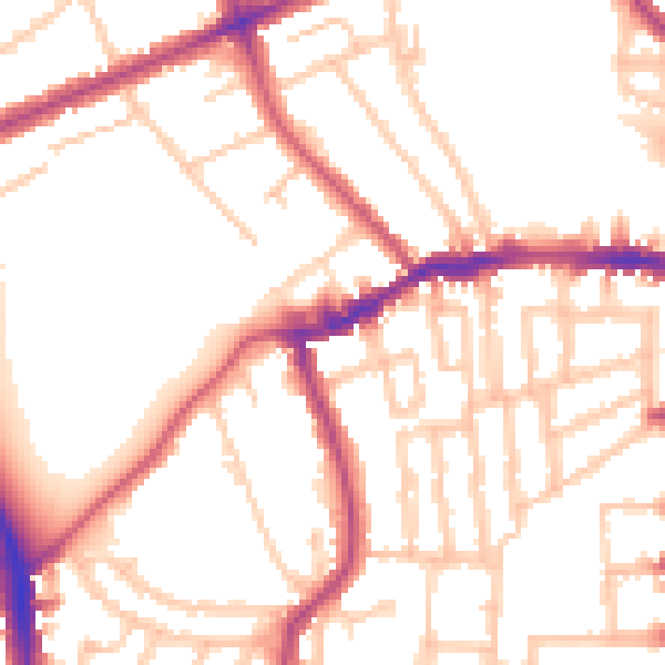 Daytime road noise heatmap for N16 0UL