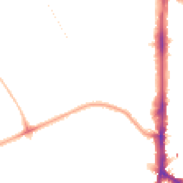 Night-time road noise heatmap for N16 5BW
